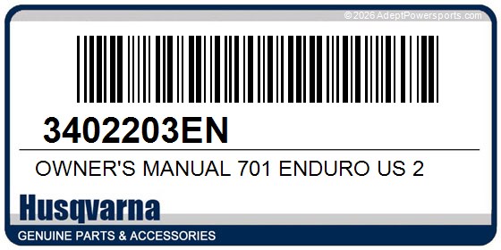 Husqvarna 3402203EN Owner's Manual 701 Enduro Us 2