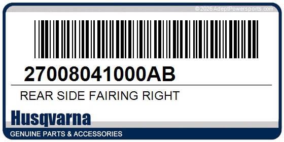 Husqvarna 27008041000AB Rear Side Fairing Right