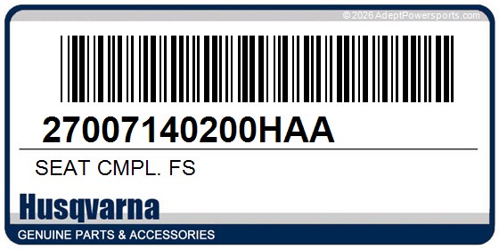 Husqvarna 27007140200HAA Seat Cmpl. Fs