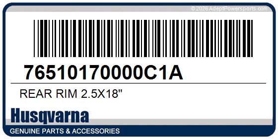 Husqvarna 76510170000C1A Rear Rim 2.5X18"