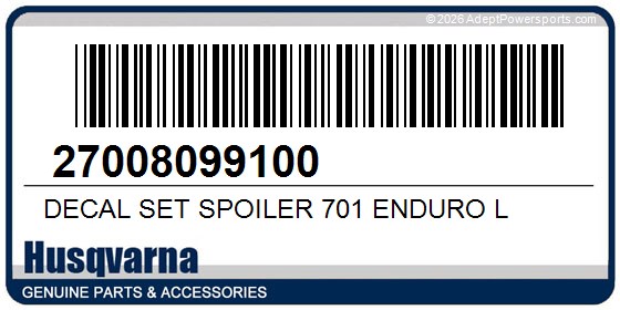 Husqvarna 27008099100 Decal Set Spoiler 701 Enduro L