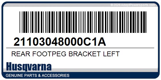 Husqvarna 21103048000C1A Rear Footpeg Bracket Left