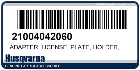 Husqvarna 21004042060 Adapter, License, Plate, Holder,
