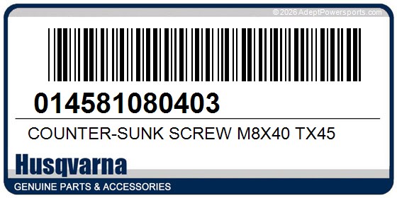 Husqvarna 014581080403 Counter-Sunk Screw M8x40 Tx45