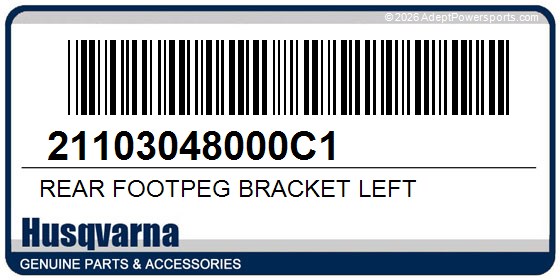 Husqvarna 21103048000C1 Rear Footpeg Bracket Left