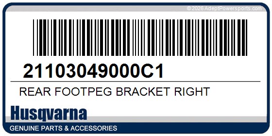 Husqvarna 21103049000C1 Rear Footpeg Bracket Right