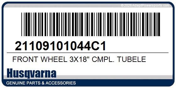 Husqvarna 21109101044C1 Front Wheel 3X18" Cmpl. Tubele