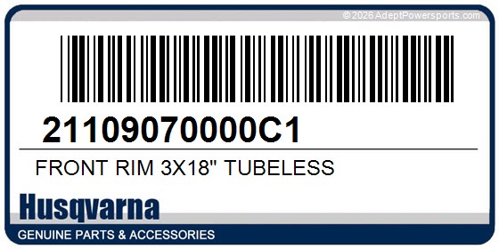 Husqvarna 21109070000C1 Front Rim 3X18" Tubeless