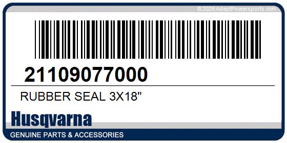 Husqvarna 21109077000 Rubber Seal 3X18"