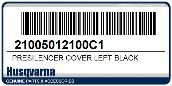 Husqvarna 21005012100C1 Presilencer Cover Left Black