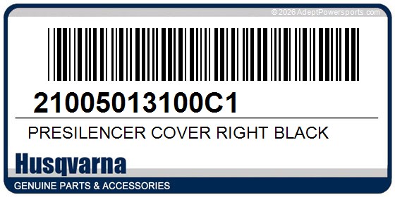 Husqvarna 21005013100C1 Presilencer Cover Right Black