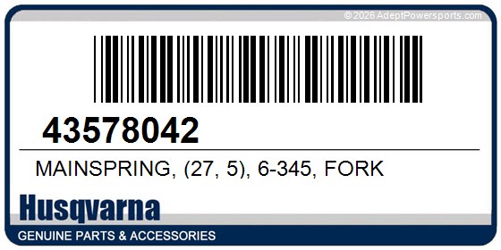 Husqvarna 43578042 Mainspring, (27, 5), 6-345, Fork
