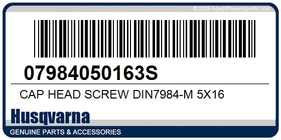 Husqvarna 07984050163S Cap Head Screw Din7984-M 5X16