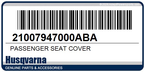 Husqvarna 21007947000ABA Passenger Seat Cover