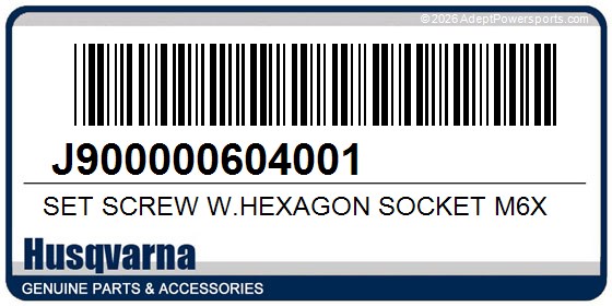Husqvarna J900000604001 Set Screw W.Hexagon Socket M6x
