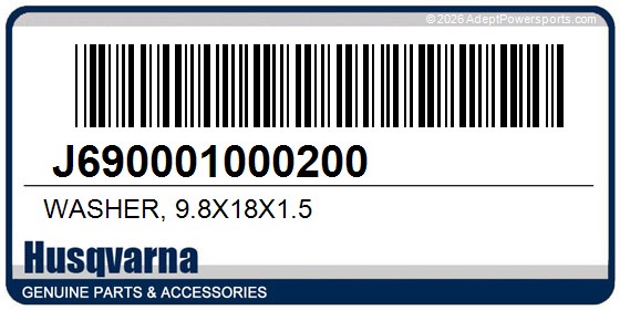 Husqvarna J690001000200 Washer, 9.8X18x1.5