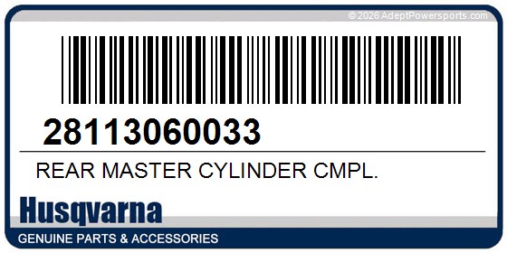 Husqvarna 28113060033 Rear Master Cylinder Cmpl.