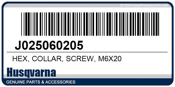 Husqvarna J025060205 Hex, Collar, Screw, M6x20
