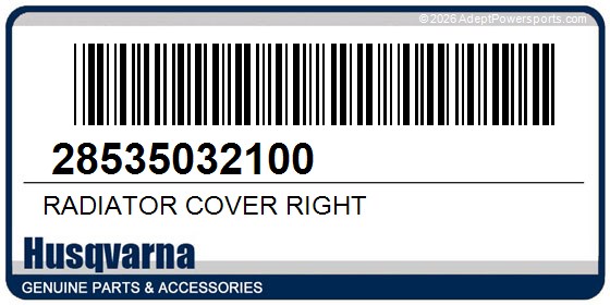 Husqvarna 28535032100 Radiator Cover Right