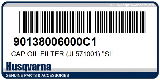 Husqvarna 90138006000C1 Cap Oil Filter (Jl571001) "Sil