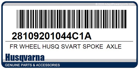 Husqvarna 28109201044C1A Fr Wheel Husq Svart Spoke_Axle