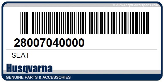 Husqvarna 28007040000 Seat