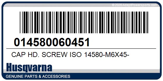 Husqvarna 014580060451 Cap Hd. Screw Iso 14580-M6x45-