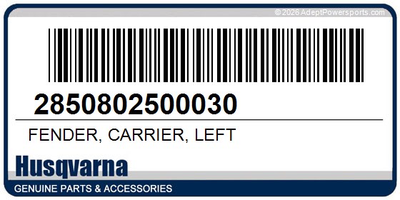 Husqvarna 2850802500030 Fender, Carrier, Left