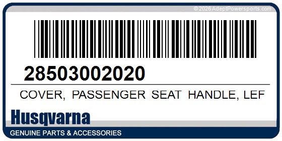 Husqvarna 28503002020 Cover, Passenger Seat Handle, Left