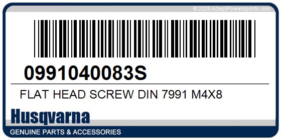 Husqvarna 0991040083S Flat Head Screw Din 7991 M4x8
