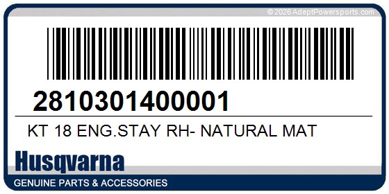 Husqvarna 2810301400001 Kt 18 Eng.Stay Rh- Natural Mat