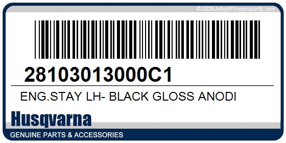 Husqvarna 28103013000C1 Eng.Stay Lh- Black Gloss Anodi