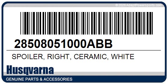 Husqvarna 28508051000ABB Spoiler, Right, Ceramic, White