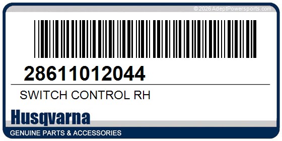 Husqvarna 28611012044 Switch Control Rh