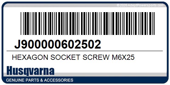 Husqvarna J900000602502 Hexagon Socket Screw M6x25