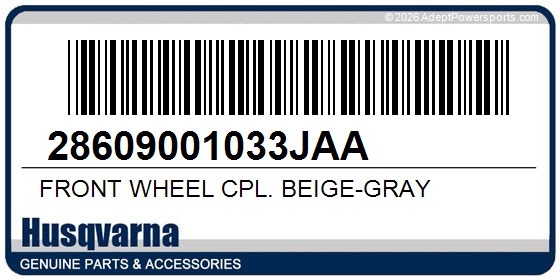 Husqvarna 28609001033JAA Front Wheel Cpl. Beige-Gray