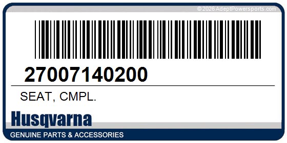 Husqvarna 27007140200 Seat, Cmpl.