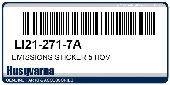Husqvarna LI21-271-7A Emissions Sticker 5 Hqv