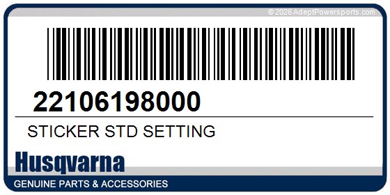 Husqvarna 22106198000 Sticker Std Setting