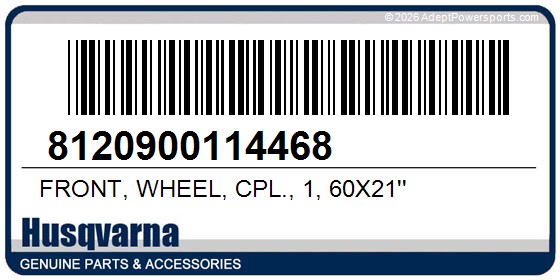 Husqvarna 8120900114468 Front, Wheel, Cpl., 1, 60X21''