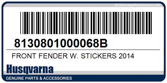 Husqvarna 8130801000068B Front Fender W. Stickers 2014