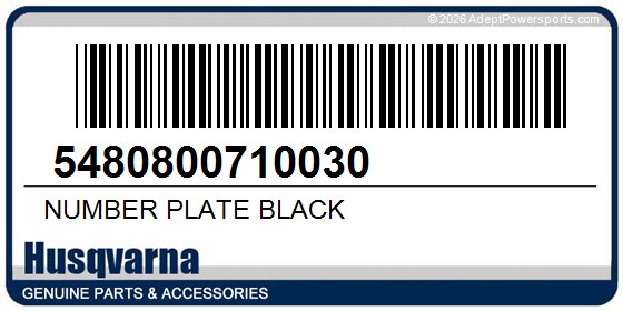 Husqvarna 5480800710030 Number Plate Black