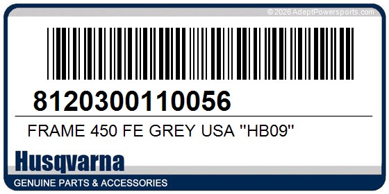 Husqvarna 8120300110056 Frame 450 Fe Grey Usa ''Hb09''