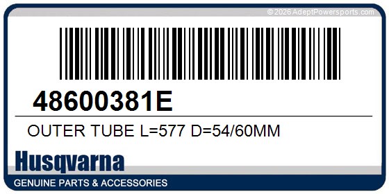 Husqvarna 48600381E Outer Tube L=577 D=54/60Mm