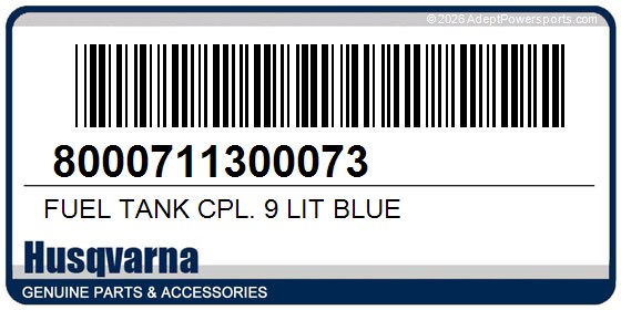Husqvarna 8000711300073 Fuel Tank Cpl. 9 Lit Blue