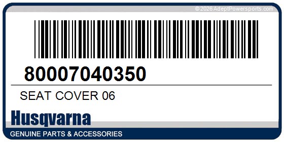 Husqvarna 80007040350 Seat Cover 06