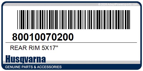 Husqvarna 80010070200 Rear Rim 5X17''
