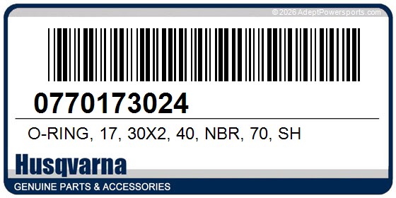 Husqvarna 0770173024 O-Ring, 17, 30X2, 40, Nbr, 70, Sh