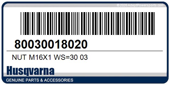 Husqvarna 80030018020 Nut M16x1 Ws=30 03