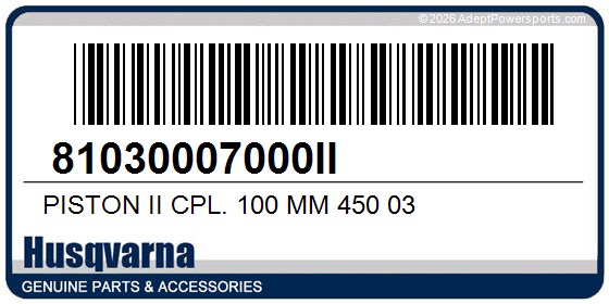 Husqvarna 81030007000II Piston Ii Cpl. 100 Mm 450 03